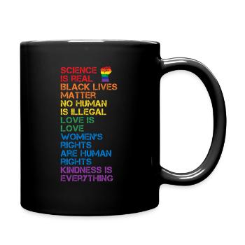 Science Is Real Black Lives Matter LGBT BLM Fist - Full Colour Mug - black - Right