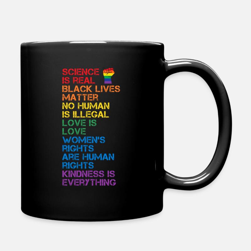 Science Is Real Black Lives Matter LGBT BLM Fist - Full Colour Mug - black