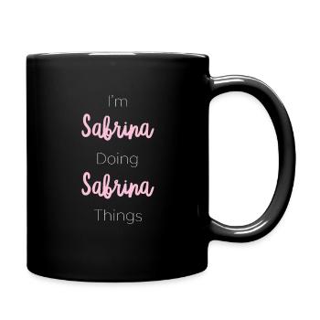 Sabrina Nom personnalisé Cadeau Femme Fille Rose - Mug uni - noir - Droite