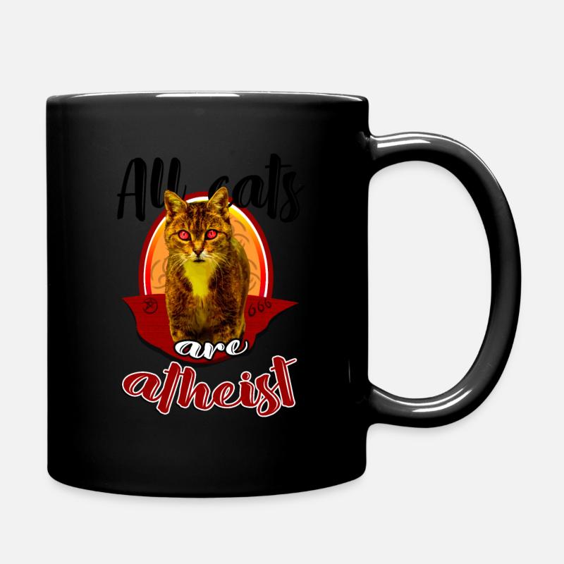 Cat atheist Lucifer - Full Colour Mug - black
