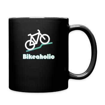 Bikeaholic bike lover bike t-shirt - Full Colour Mug - black - Right