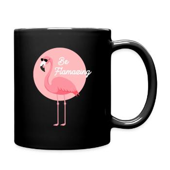 Photo de flamant rose de Sardaigne, randonnée et camping - Mug uni - noir - Droite