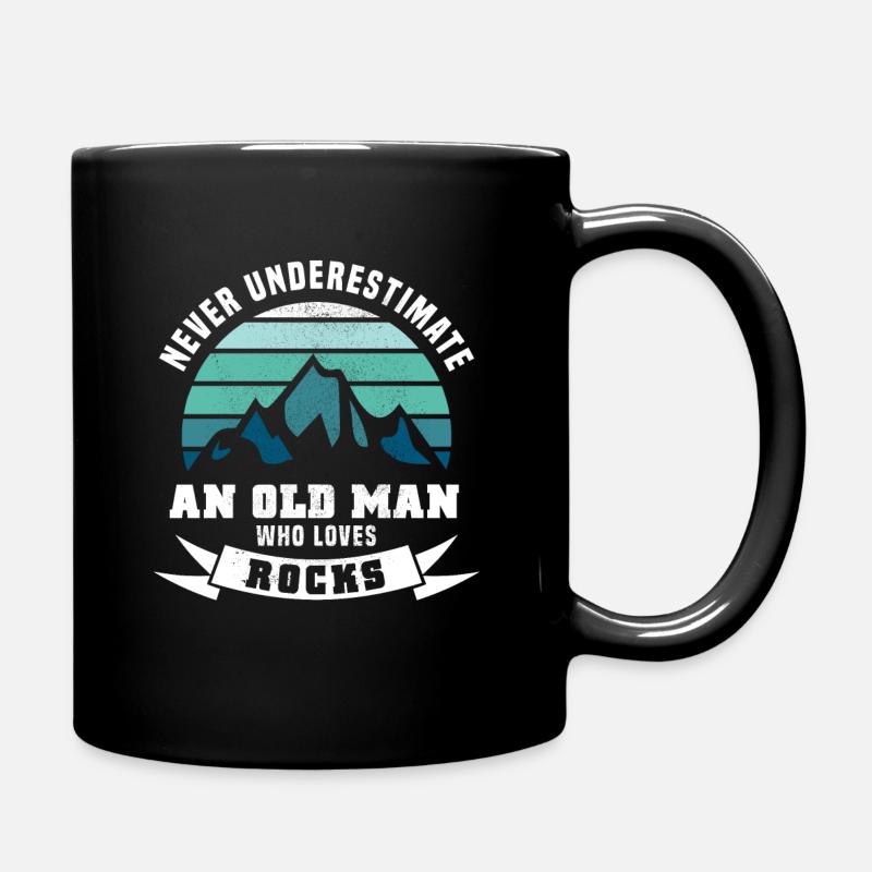 Funny Geology & Rocks Gift for Old Man - Full Colour Mug - black