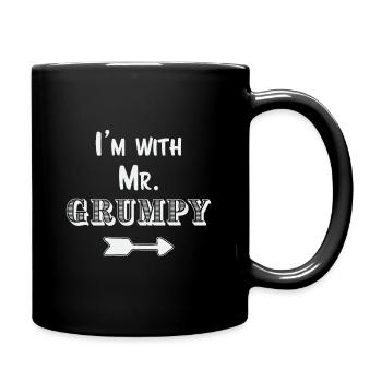 I'm with Mr. Grumpy Funny Gift for Wife - Full Colour Mug - black - Right