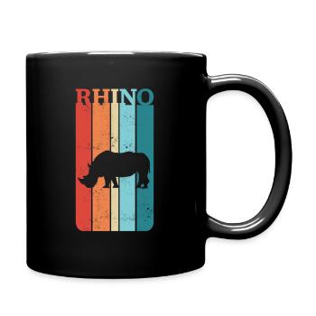 Cadeau de rhinocéros rhinocéros rétro vintage - Mug uni - noir - Droite