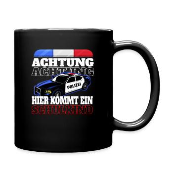 Schulkind 2021 Einschulung Polizei Junge Geschenk - Tasse einfarbig - Schwarz - Rechts