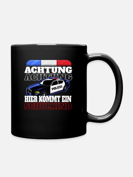 Schulkind 2021 Einschulung Polizei Junge Geschenk - Tasse einfarbig - Schwarz