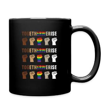 Together We Rise BLM Black Lives Matter - Full Colour Mug - black - Right