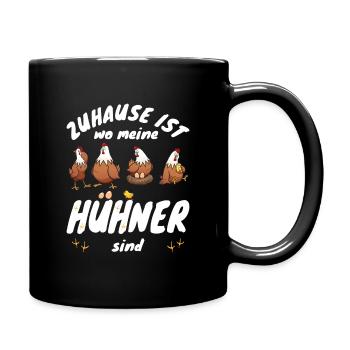 Hühnerzüchter Zuhause ist wo meine Hühner sind - Tasse einfarbig - Schwarz - Rechts