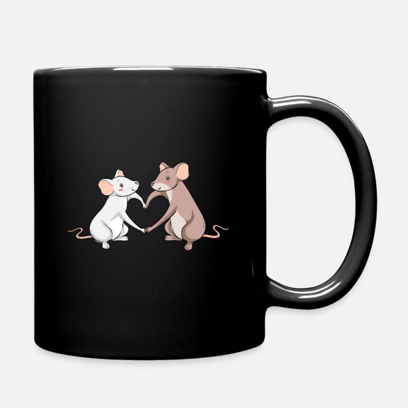Ratten Ratte Maus LIebe Geschenk - Tasse einfarbig - Schwarz