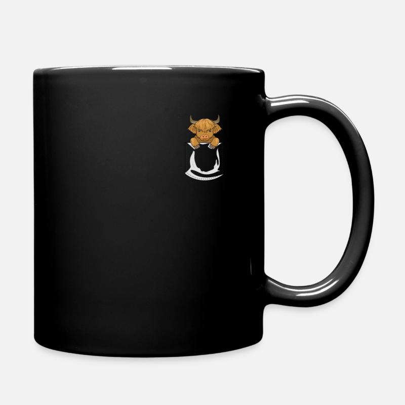Schottisches Hochlandrind Kuh Highland Cattle - Tasse einfarbig - Schwarz