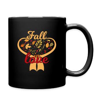 Happy autumn fall in love - Full Colour Mug - black - Right