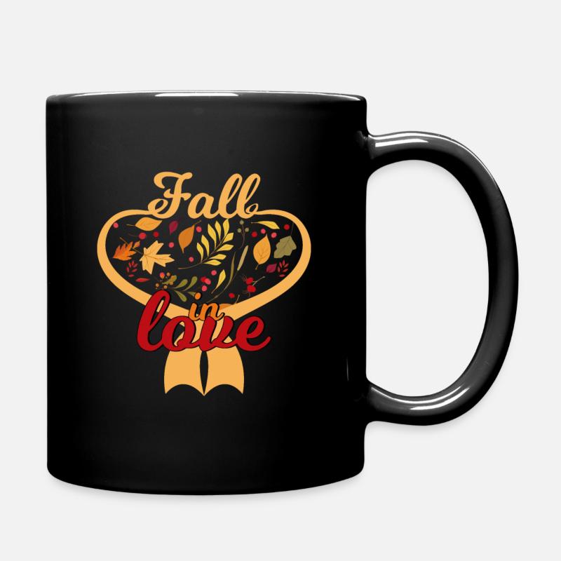 Happy Herbst Fall in Love - Tasse einfarbig - Schwarz