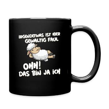 Schafe Chiller Bauern Landwirt Schäfer Schaf - Tasse einfarbig - Schwarz - Rechts