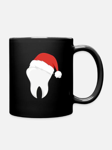 Cadeau de dent de chapeau de Noël de dents de dentiste - Mug uni - noir