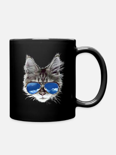 chat cool - Mug uni - noir