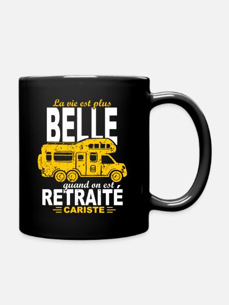 retaité camping-cariste tshirt humour noel fête - Mug uni - noir