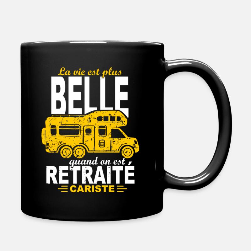 retaité camping-cariste tshirt humour noel fête - Mug uni - noir