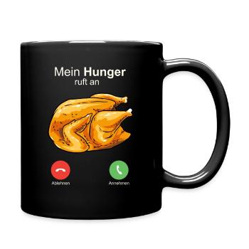 Broiler Brathhähnchen Grillhähnchen Goldbroiler - Tasse einfarbig - Schwarz - Rechts