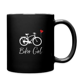 Biker Girl Design für eine Radfahrerin - Tasse einfarbig - Schwarz - Rechts
