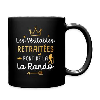 Retraitée cadeau drôle randonnée retraite rando - Mug uni - noir - Droite