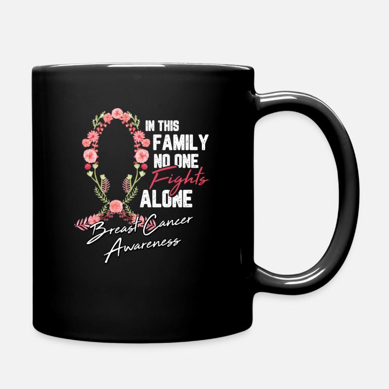 Brustkrebs Schleife Blume Kampf Chemo Geschenk - Tasse einfarbig - Schwarz