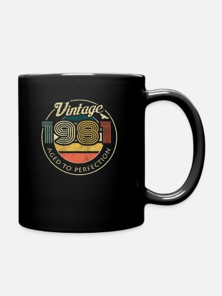 Vintage 1981 anniversaire rétro cadeau vintage - Mug uni - noir