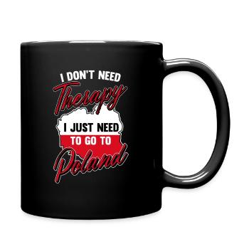 Poland Therapy Polish Polska Pole Gift Idea - Full Colour Mug - black - Right