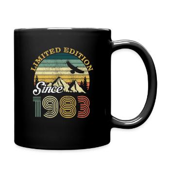 Vintage 1983 anniversaire rétro vintage cadeau - Mug uni - noir - Droite