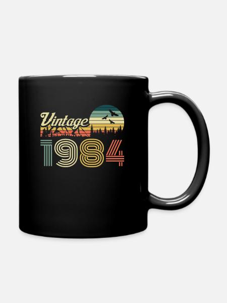 Vintage 1984 anniversaire rétro vintage cadeau - Mug uni - noir