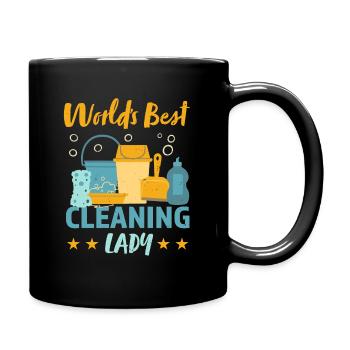 Beste Reinigung Lady Housekeeping Geschenk - Tasse einfarbig - Schwarz - Rechts