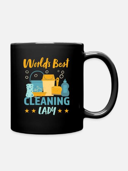 Best Cleaning Lady Housekeeping Gift - Full Colour Mug - black