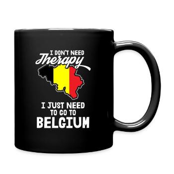 Belgique Therapy Bruxelles idée cadeau bannière drapeau - Mug uni - noir - Droite