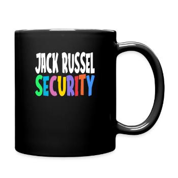 Jack Russel Sicherheit Diensthund Spruch Geschenk - Tasse einfarbig - Schwarz - Rechts
