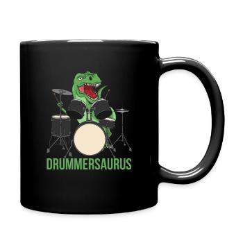 Batterie T-Rex dinosaure Drums Bâtons - Mug uni - noir - Droite