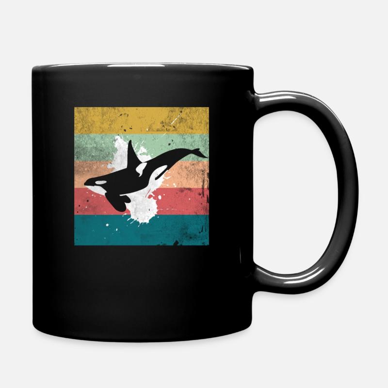 Orca Love Stamp - Full Colour Mug - black
