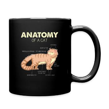 Katze Anatomy of a Cat - Lustige Katzengeschenke - Tasse einfarbig - Schwarz - Rechts