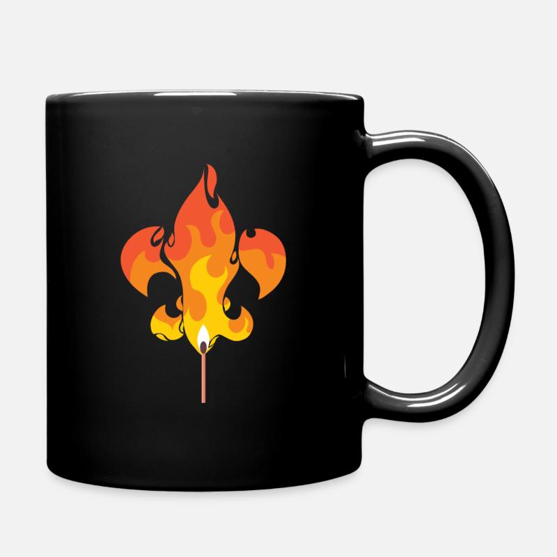 Pfadfinder Lilie Fleur De Lis Lagerfeuer Geschenk - Tasse einfarbig - Schwarz