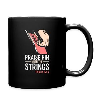Christ guitarist Bible verse musician gift - Full Colour Mug - black - Right