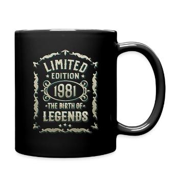 Born in 1981 - legend birthday born in 1981 - Full Colour Mug - black - Right