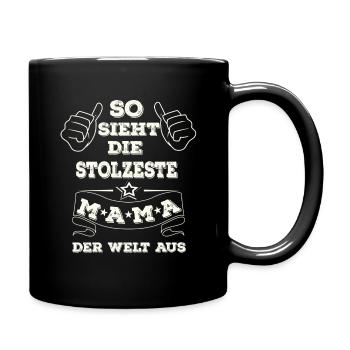 Stolze Mama - Tasse einfarbig - Schwarz - Rechts