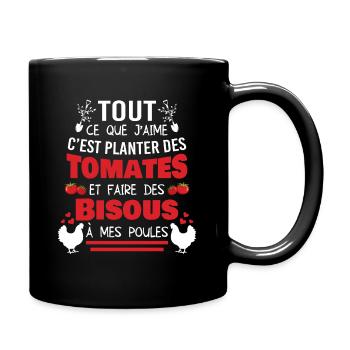 Cadeau Tomate Drôle Jardin Jardinier Humour Poules - Mug uni - noir - Droite
