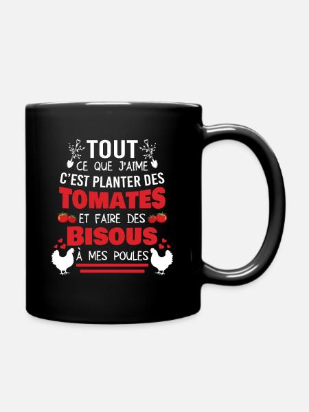 Cadeau Tomate Drôle Jardin Jardinier Humour Poules - Mug uni - noir