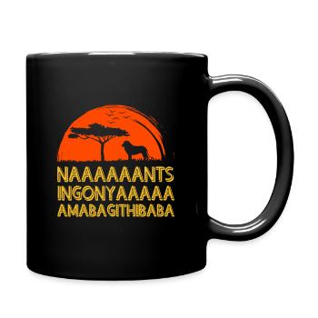 Lion Humor Film Parody Africa Savannah King - Full Colour Mug - black - Right