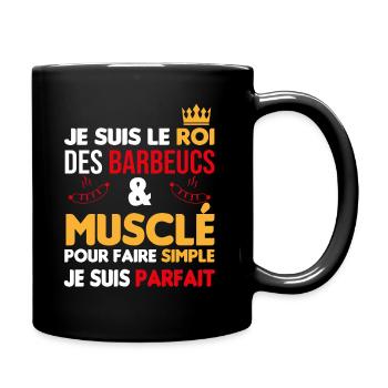 cadeau drôle barbecue mec musclé - Mug uni - noir - Droite