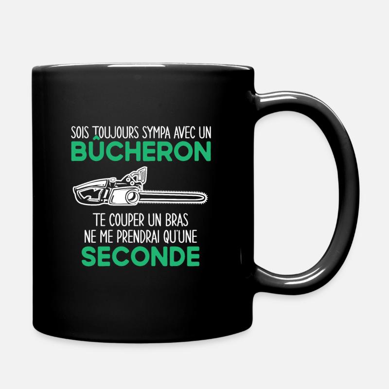 Bûcheron Tronçonneuse Humour Cadeau - Mug uni - noir