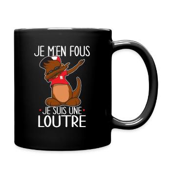 Je m'en fous je suis une loutre - Mug uni - noir - Droite
