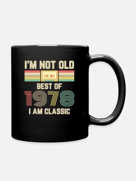 Vintage 1978 anniversaire rétro cassette cadeau - Mug uni - noir