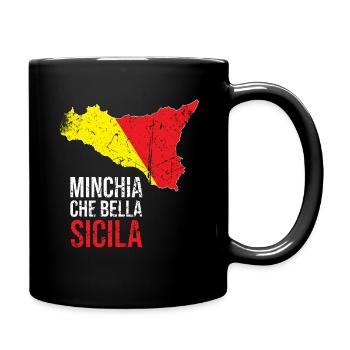 MINCHIA CHE BELLA PALERMO Sicilia - Full Colour Mug - black - Right