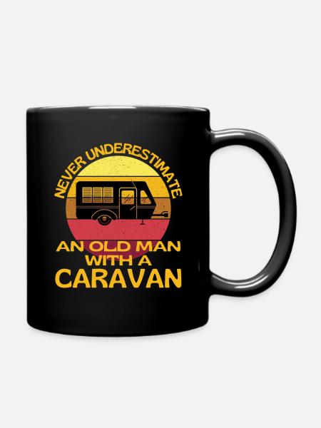 Old Man With A Caravan - Full Colour Mug - black